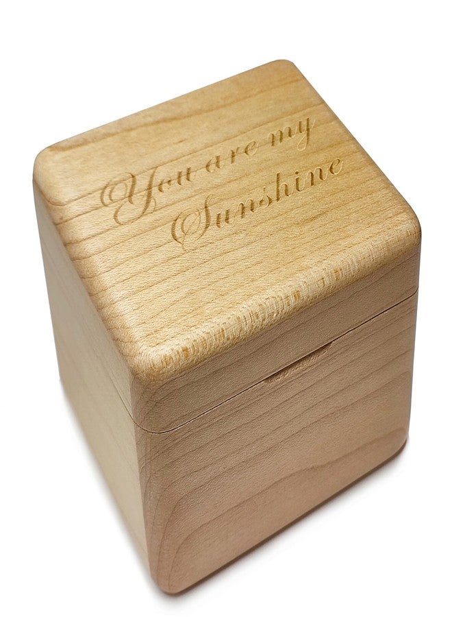 falado Natural Solid Wood Laser Engraved You are My Sunshine Music Box, Mini Photo Frame Musical Box, Tune of You are My Sunshine. (Maple Wood) - Image 1
